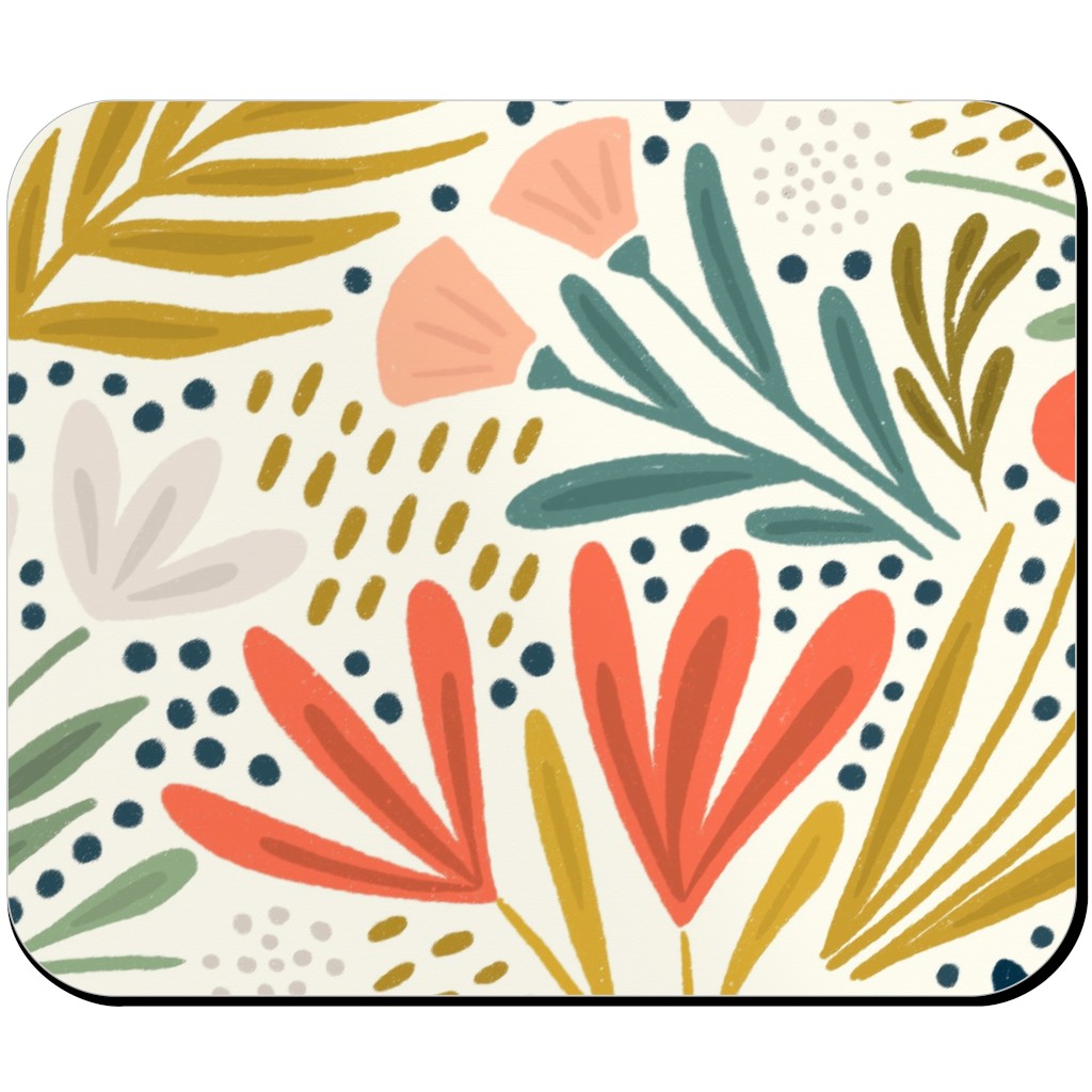 Henrietta Floral - Light Mouse Pad, Rectangle, Multicolor