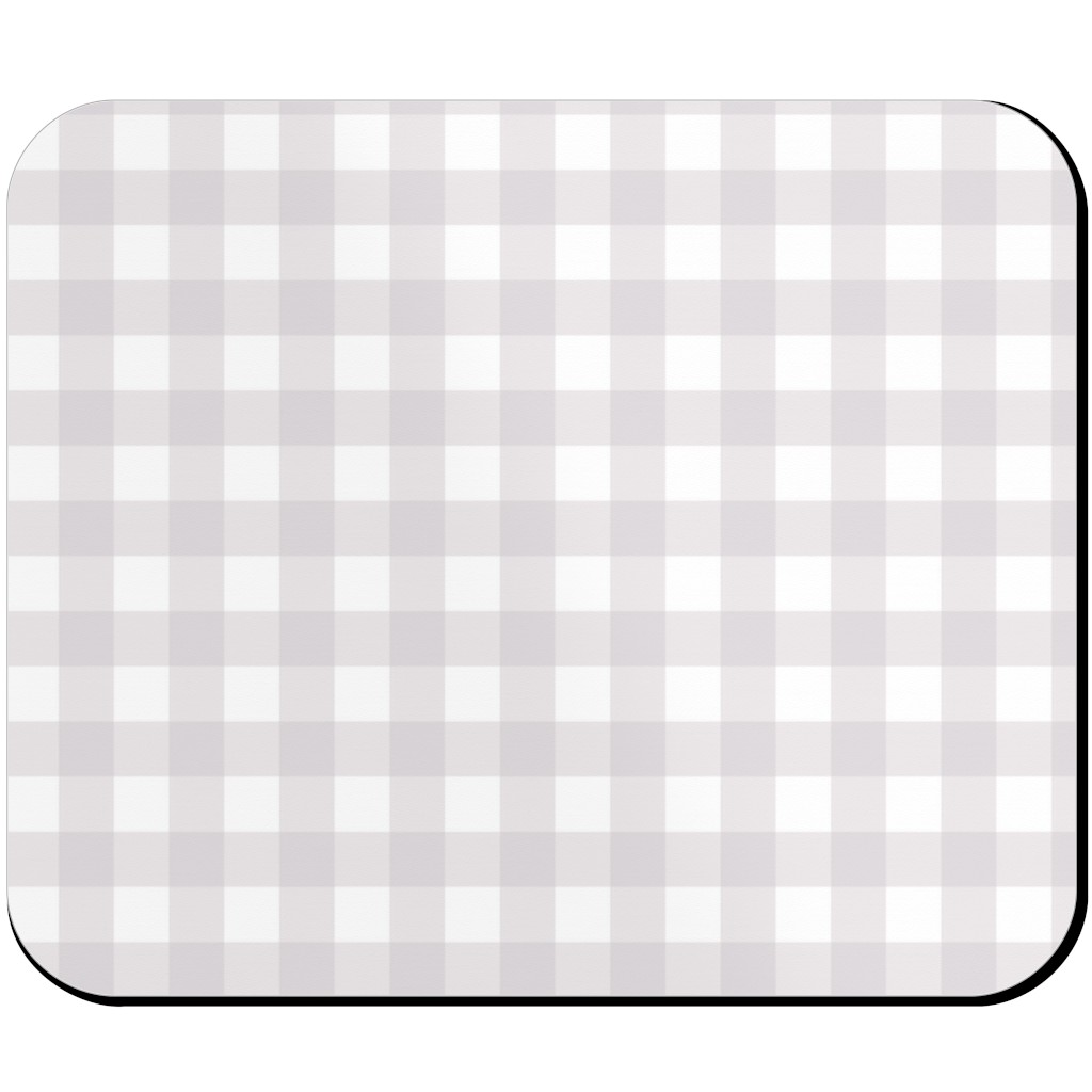 Gingham Check Mouse Pad, Rectangle Ornament, Gray