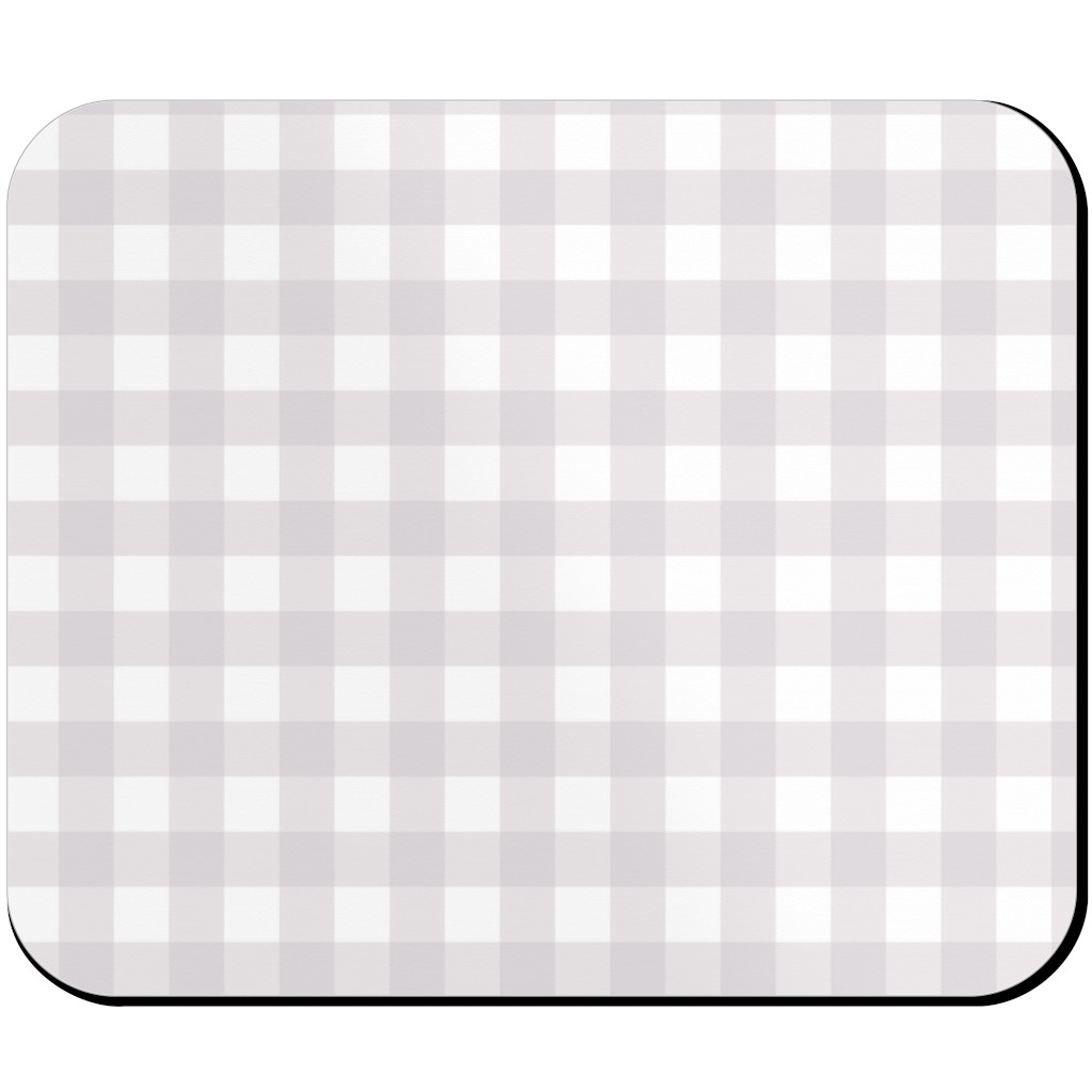 Gingham Check Mouse Pad, Rectangle, Gray