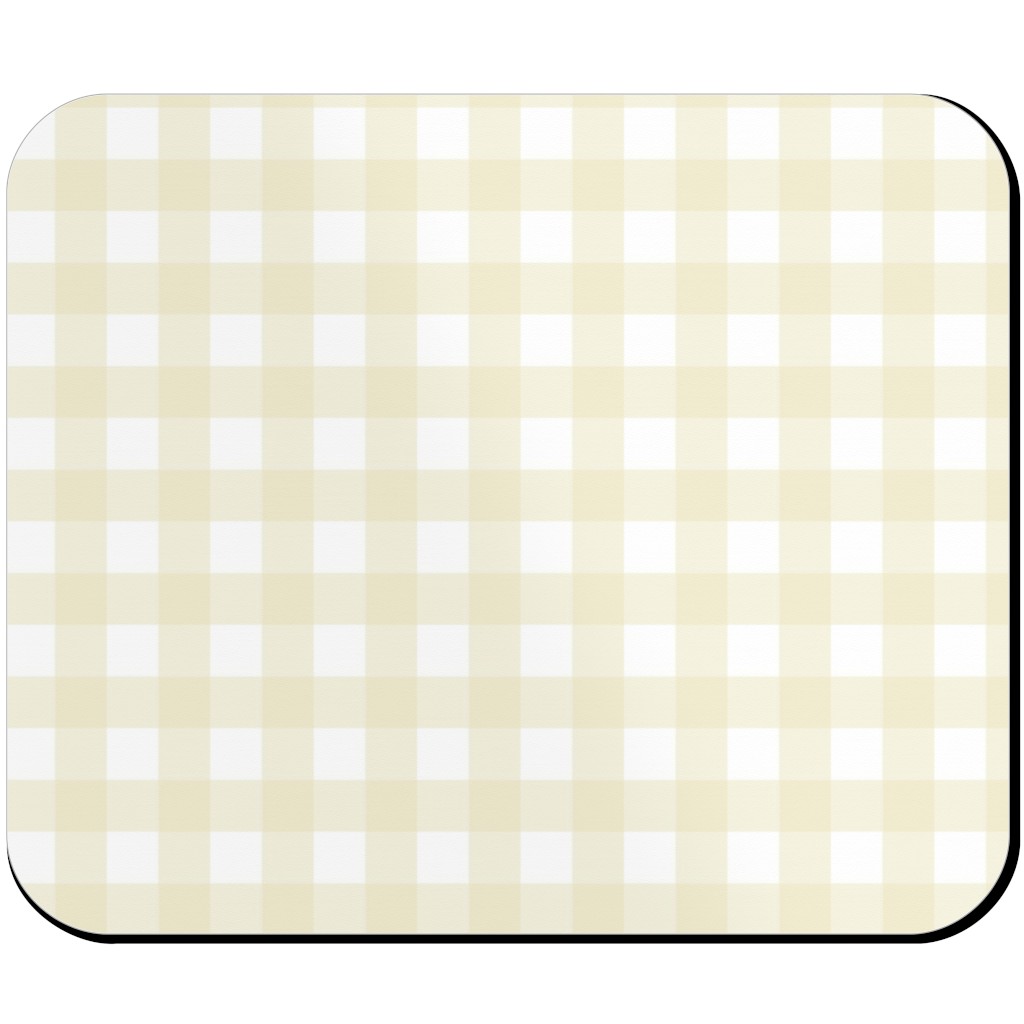 Gingham Check Mouse Pad, Rectangle Ornament, Yellow