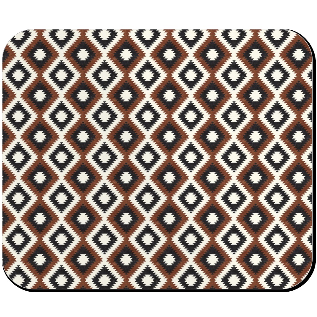 Aztec Mouse Pad, Rectangle, Brown, Silver Lining