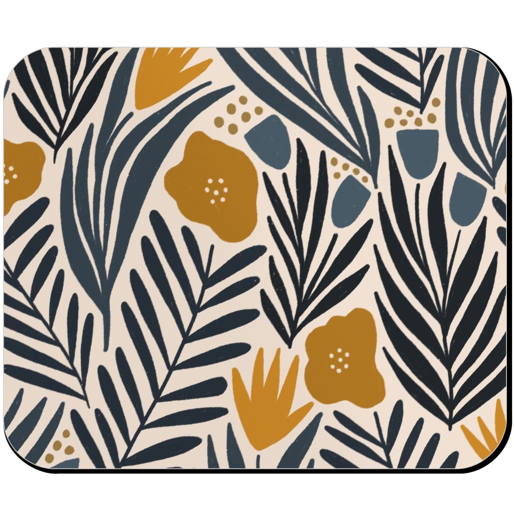Nadia - Gold & Black Mouse Pad, Rectangle, Multicolor