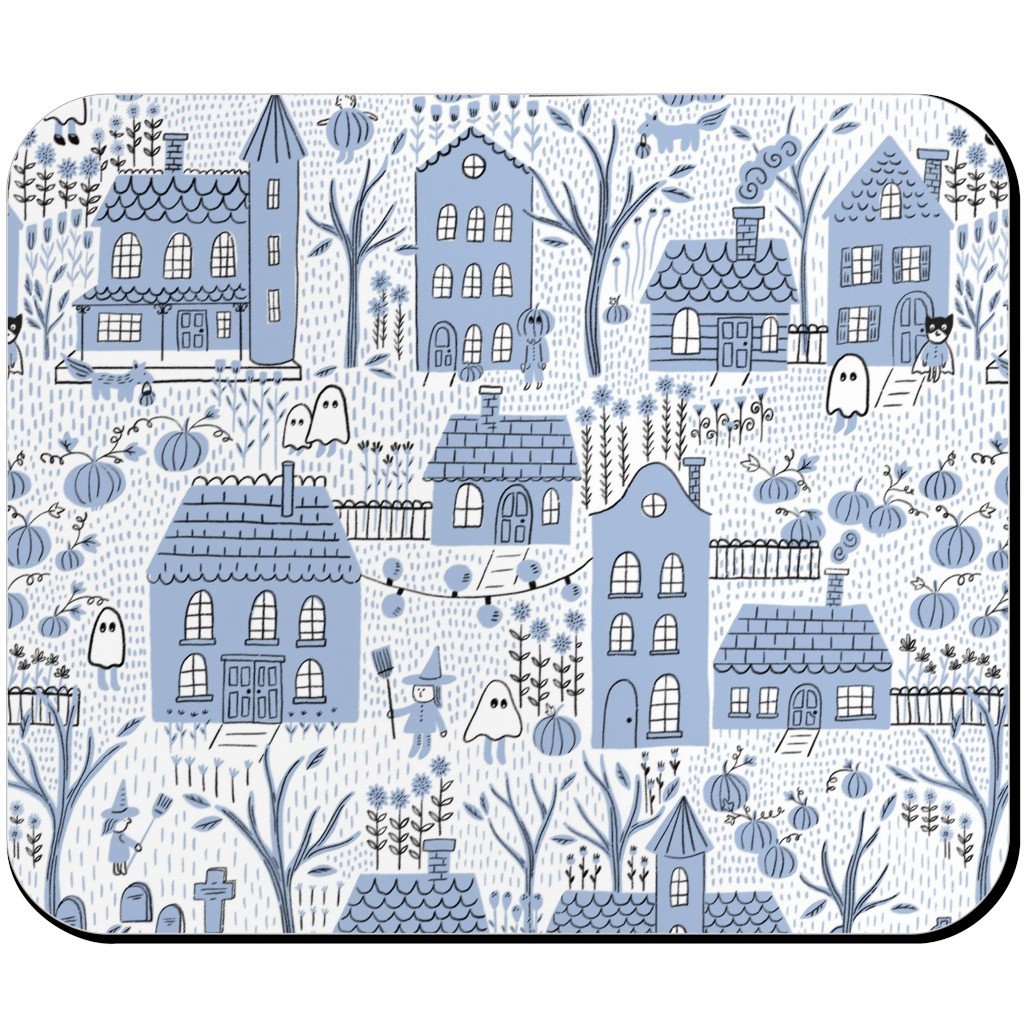 What Ghosts Around Comes Around - Blue Mouse Pad, Rectangle Ornament, Blue