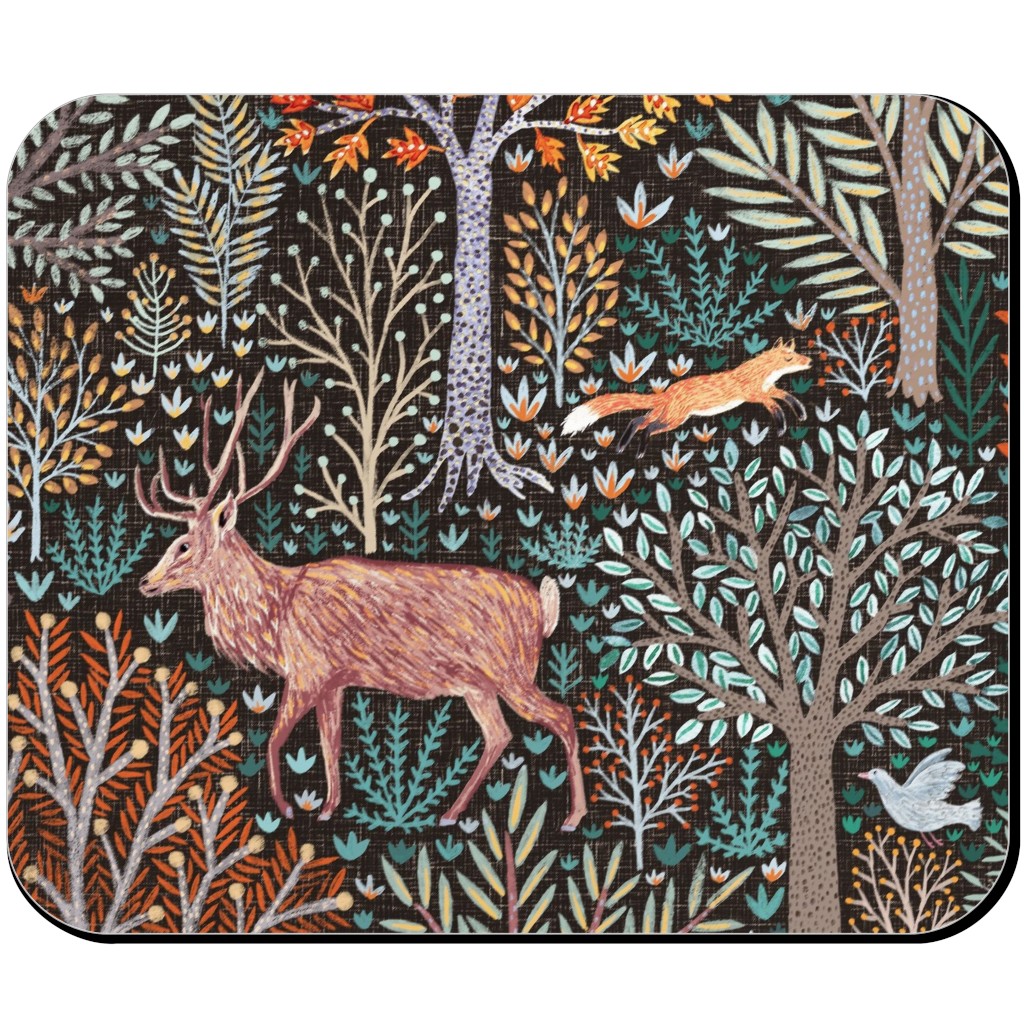 Rustic Fall Forest Animals - Multi Mouse Pad, Rectangle Ornament, Multicolor