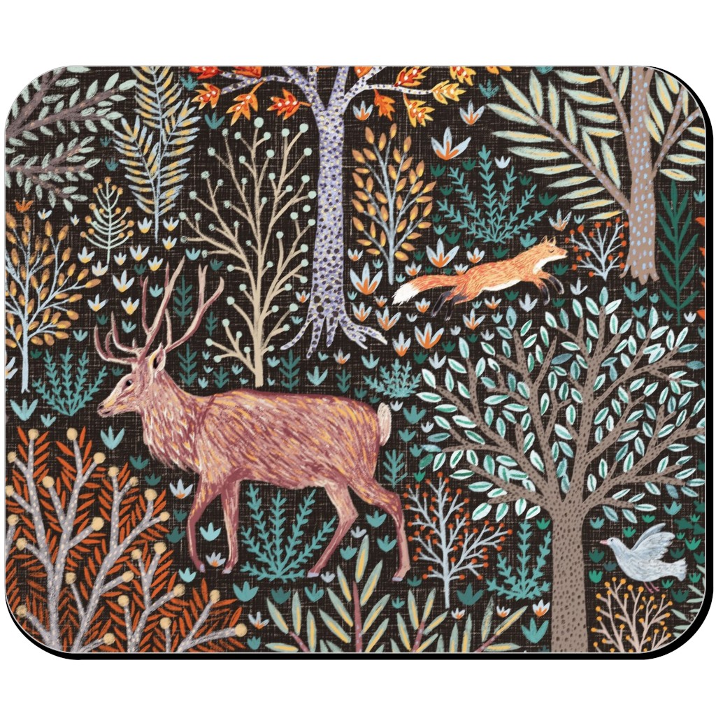 Rustic Fall Forest Animals - Multi Mouse Pad, Rectangle, Multicolor