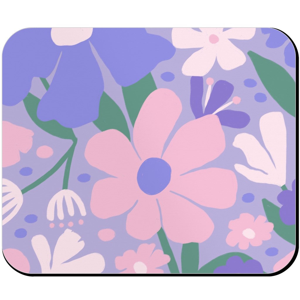 Blooming Garden on Lilac Mouse Pad, Rectangle, Purple