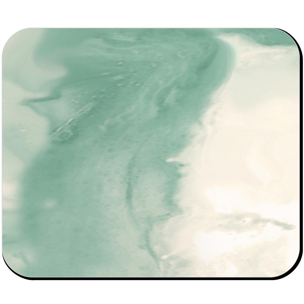 Abstract Watercolor Marble Mouse Pad, Rectangle Ornament, Green