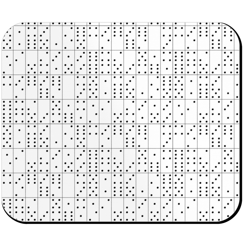 Domino Universe - Black and White Mouse Pad, Rectangle Ornament, White