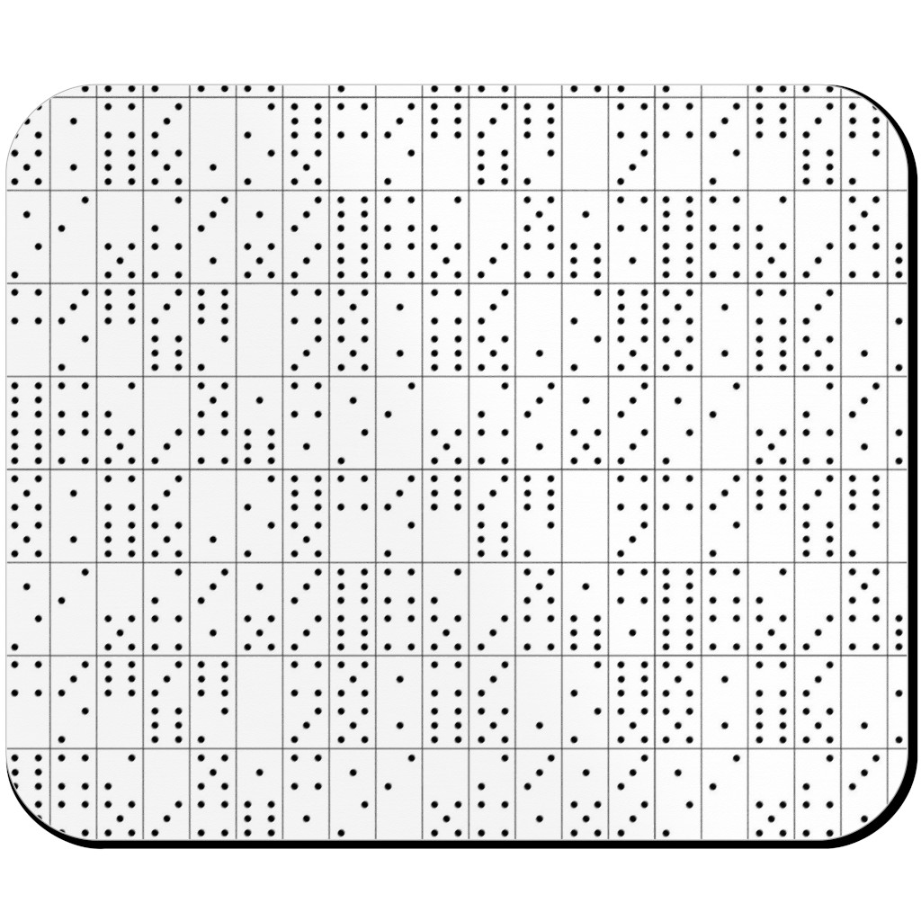 Domino Universe - Black and White Mouse Pad, Rectangle, White