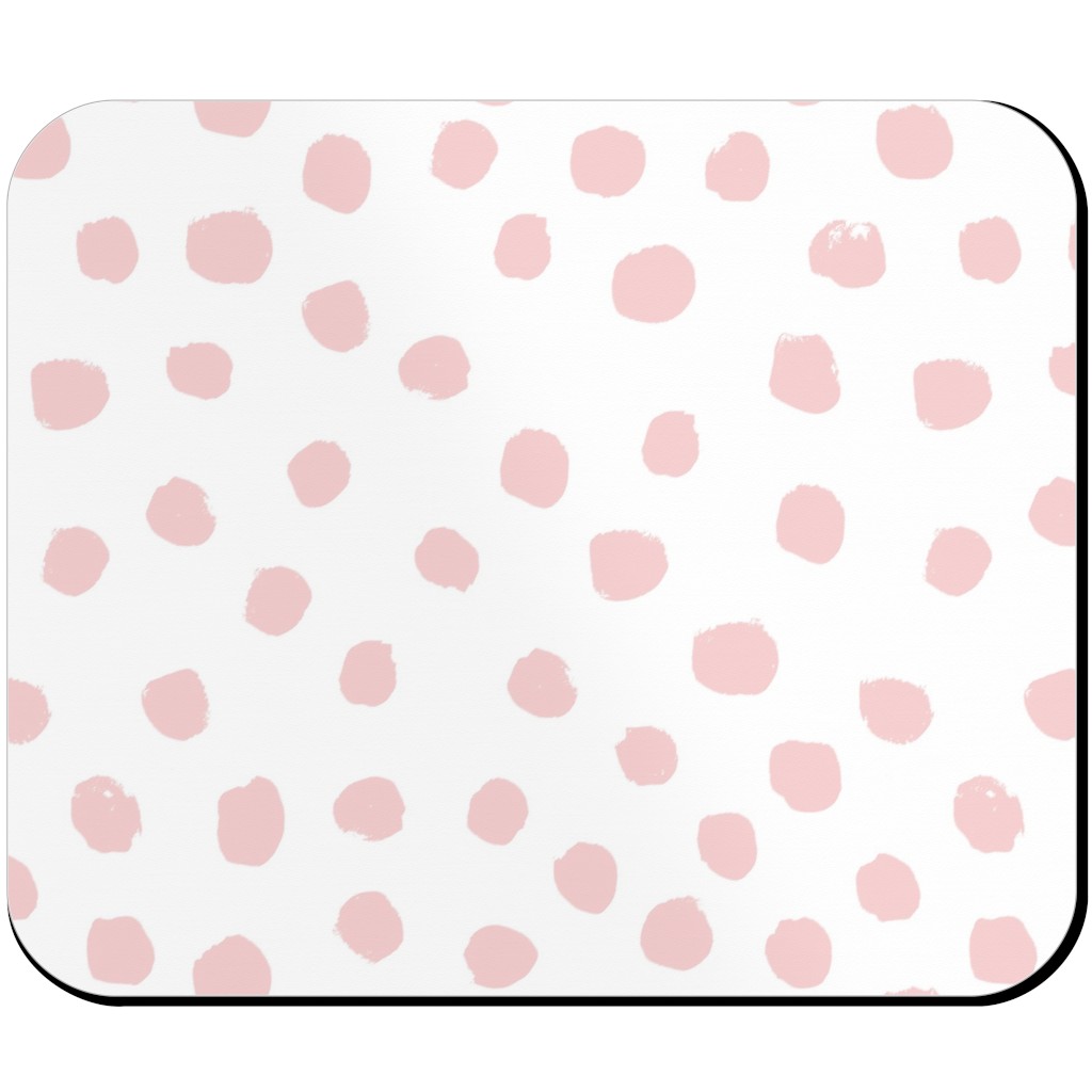 Soft Painted Dots Mouse Pad, Rectangle Ornament, Pink