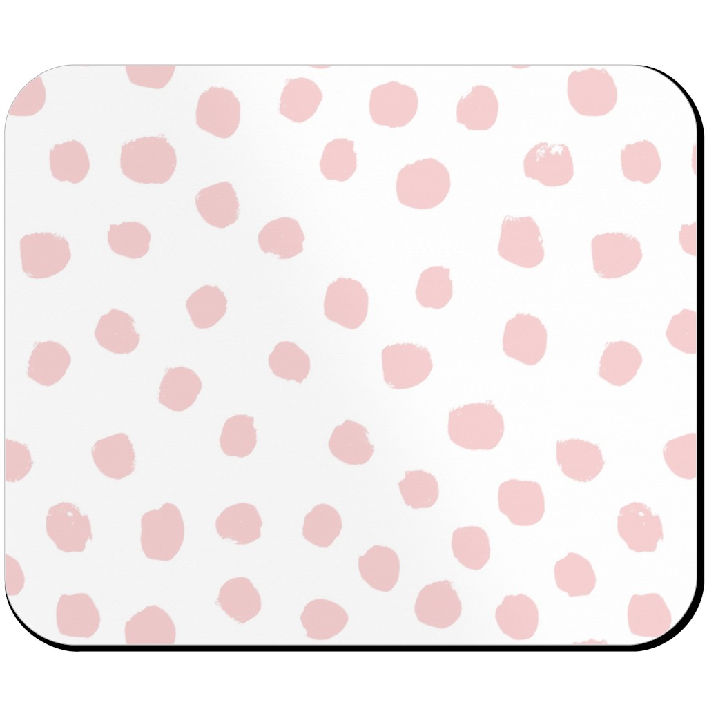 Soft Painted Dots Mouse Pad, Rectangle, Pink