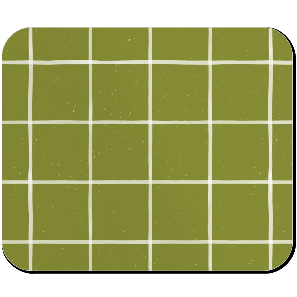 Watercolor Windowpane - Green Mouse Pad, Rectangle Ornament, Green