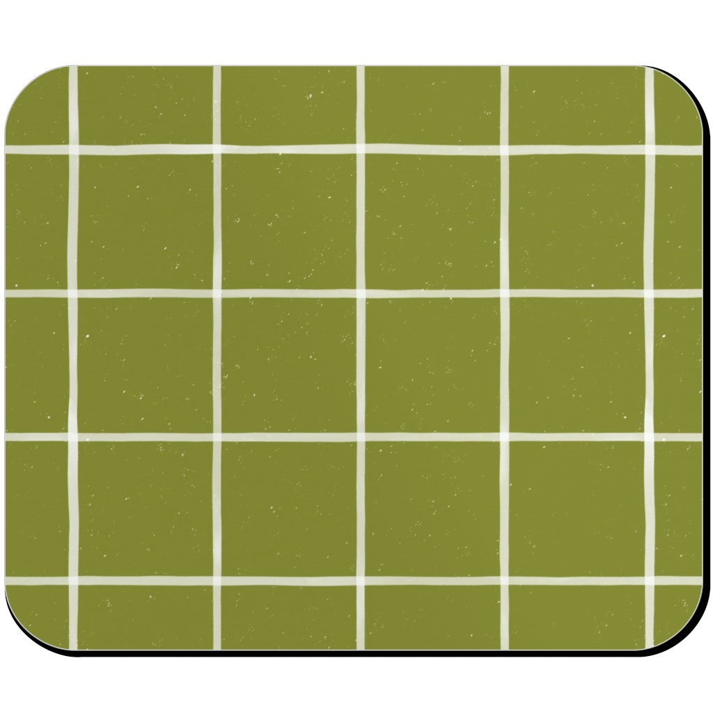 Watercolor Windowpane - Green Mouse Pad, Rectangle, Green, Classic Green
