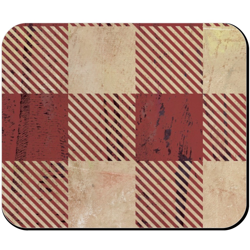 Rustic Buffalo Plaid - Red Mouse Pad, Rectangle Ornament, Red