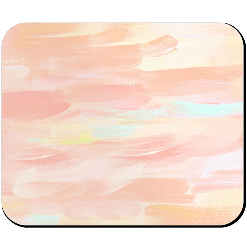 Paint Dabs - Peach Mouse Pad, Rectangle Ornament, Pink