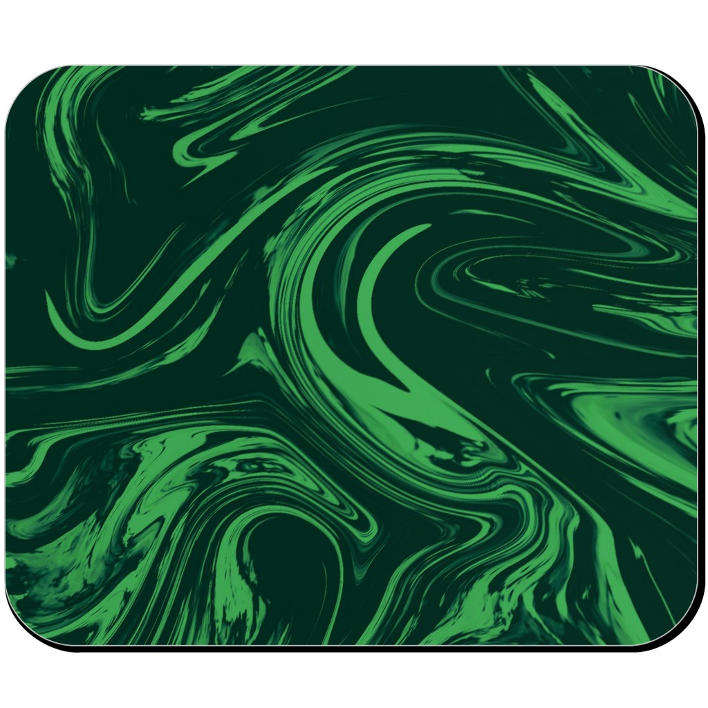 Marbled Paper - Deep Emerald Mouse Pad, Rectangle, Green