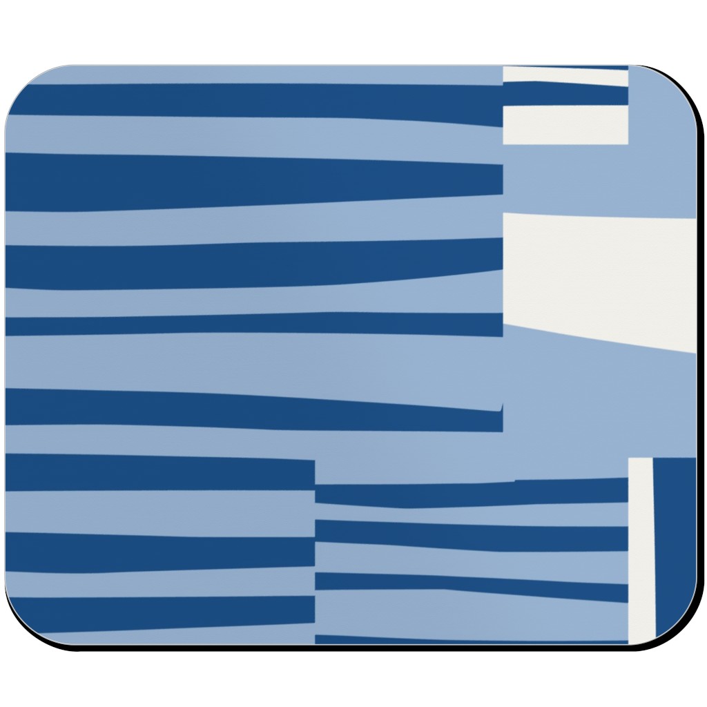 Twiggy Stripes Mouse Pad, Rectangle, Blue, Light Blue