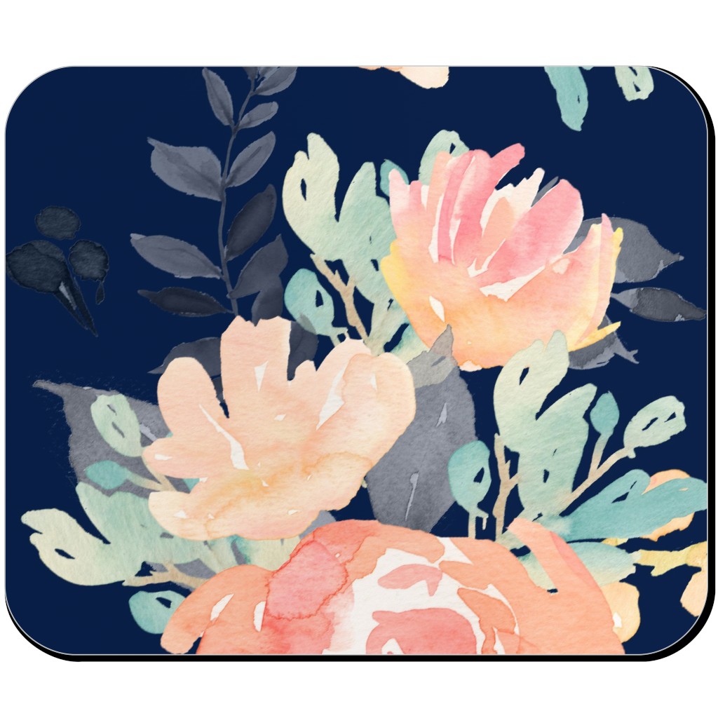 Watercolor Florals Mouse Pad, Rectangle, Multicolor