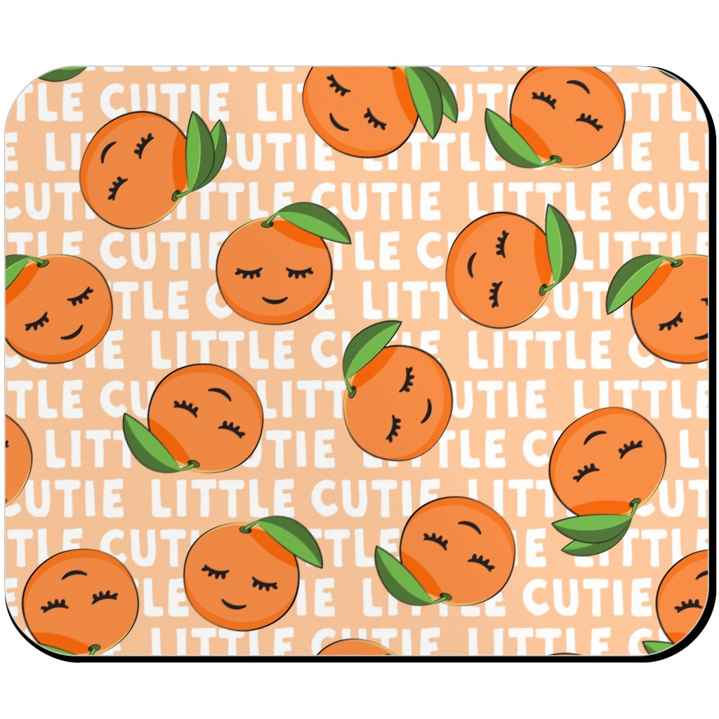 Little Cutie - Happy Oranges - Orange Mouse Pad, Rectangle, Orange, Orange