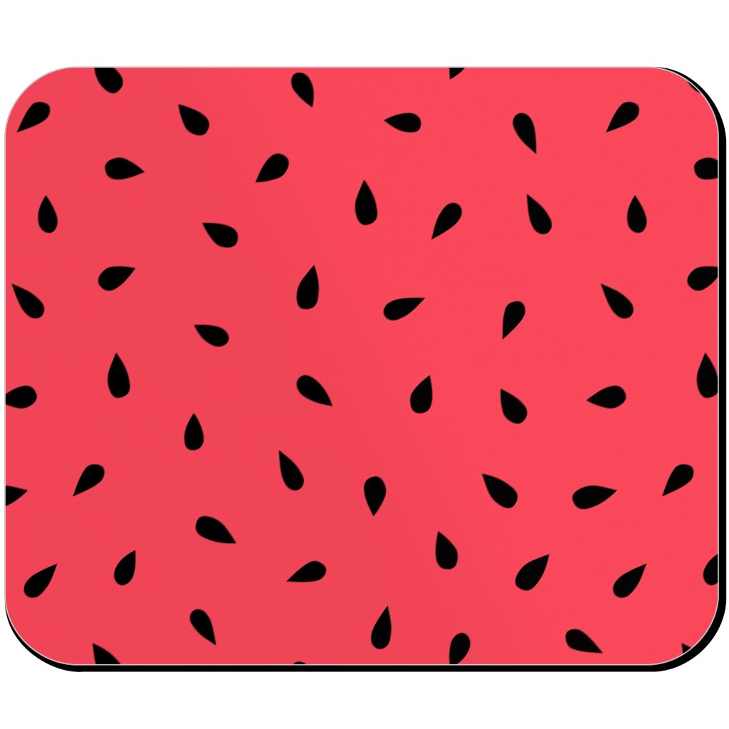 Watermelon Fruit Seeds Mouse Pad, Rectangle, Red