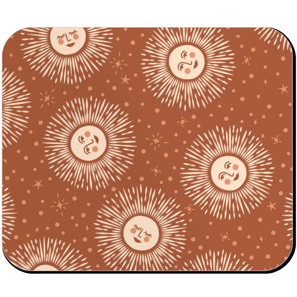 Golden Sun - Multidirectional - Rust Brown Mouse Pad, Rectangle, Orange, Orange