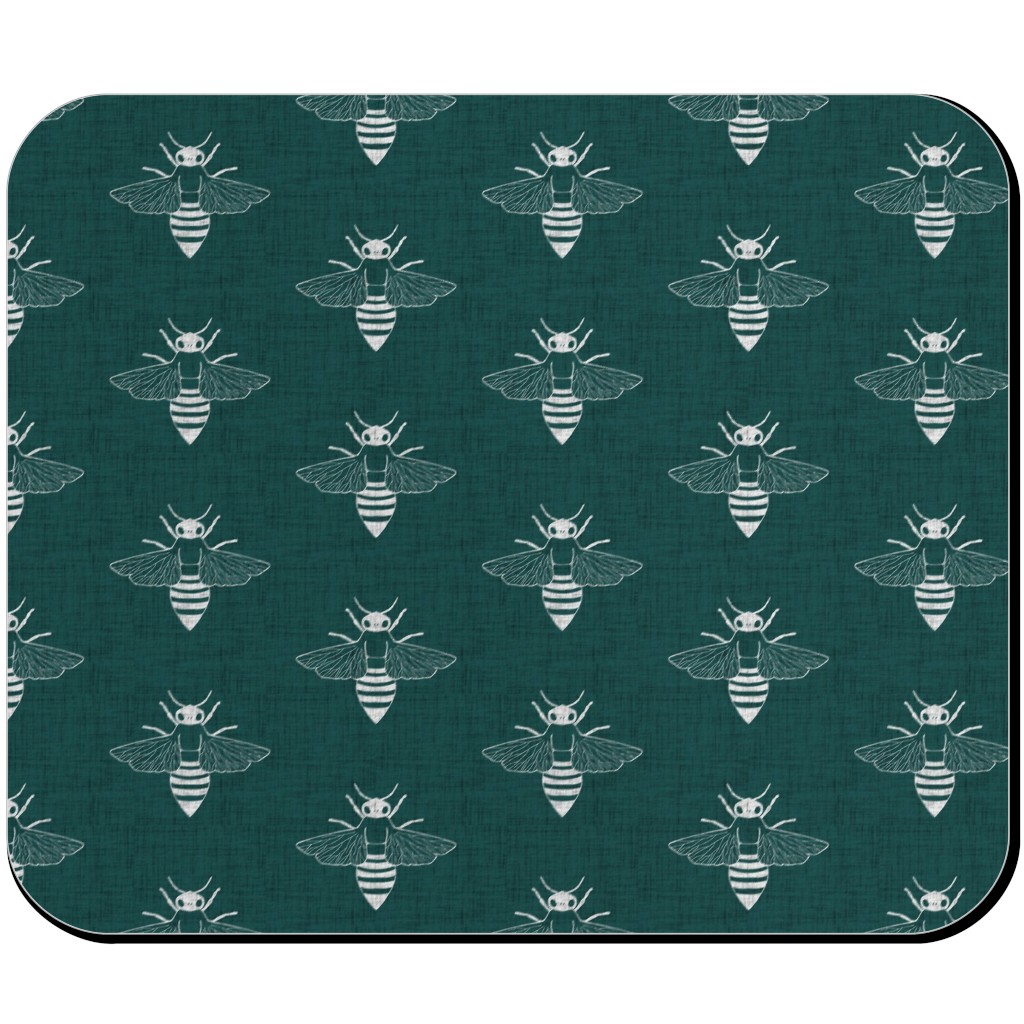 Bees in Flight - Green Mouse Pad, Rectangle Ornament, Green
