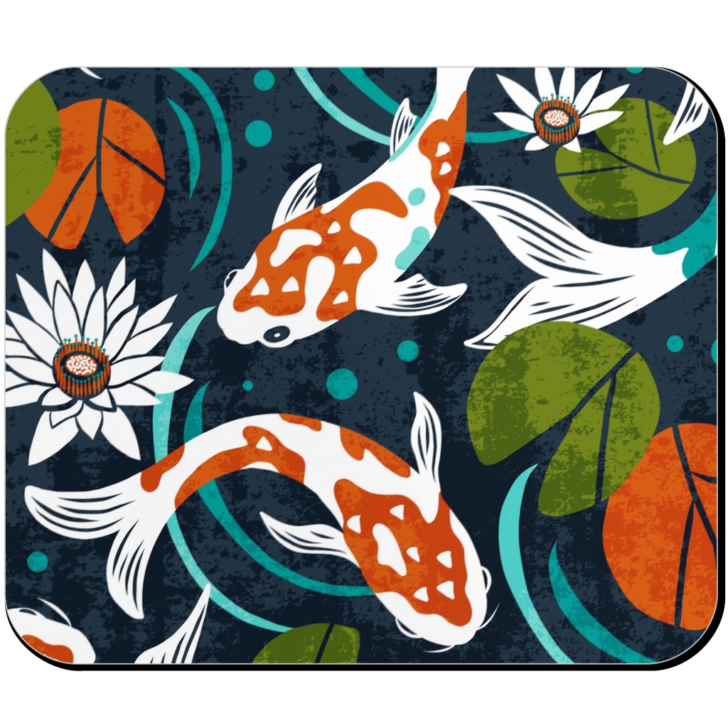 Koi Pond - Multi Mouse Pad, Rectangle Ornament, Multicolor