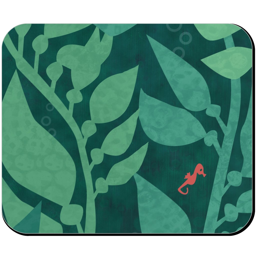 Mermaid Wonderland Kelp - Green Mouse Pad, Rectangle Ornament, Green