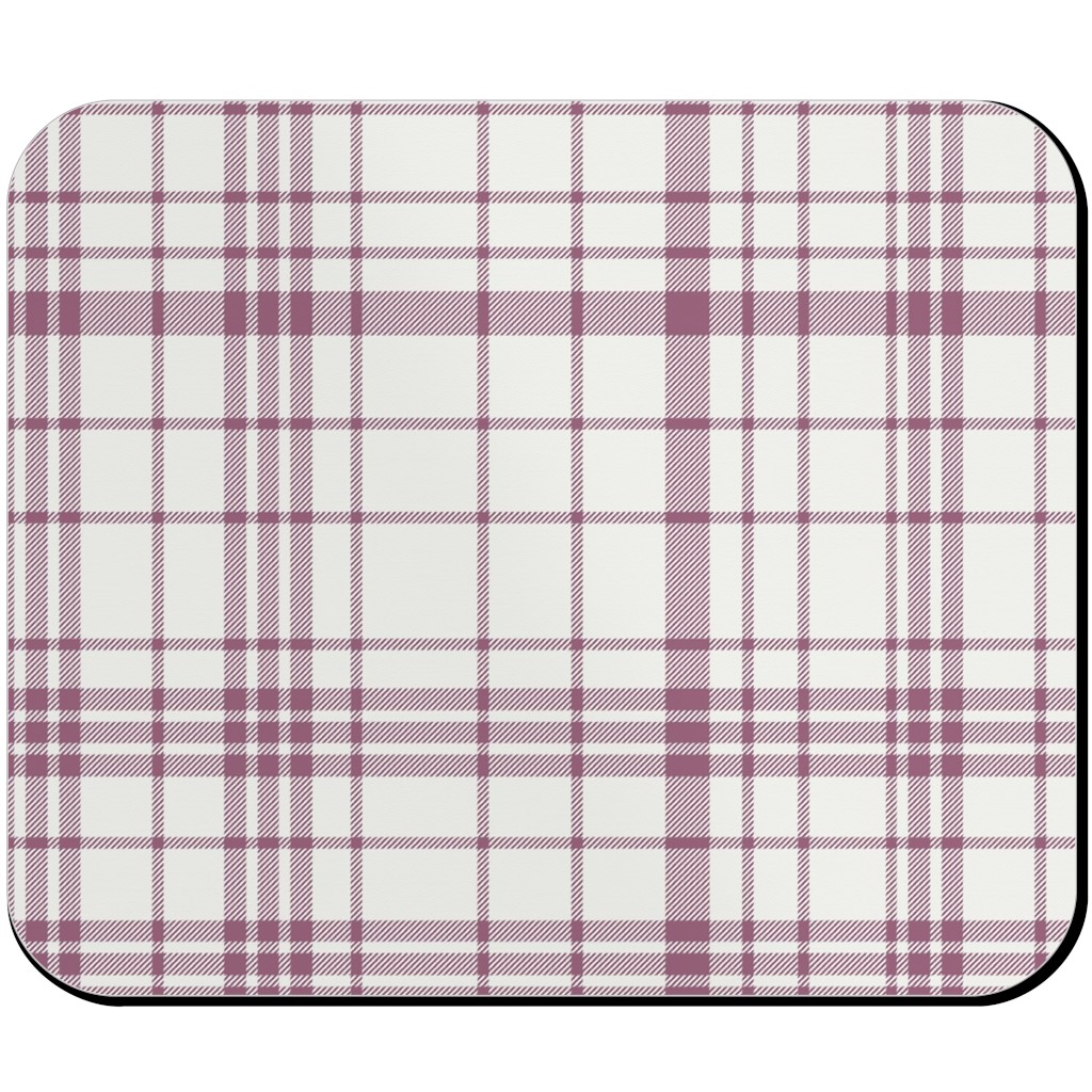 Tartan Check Mouse Pad, Rectangle Ornament, Purple