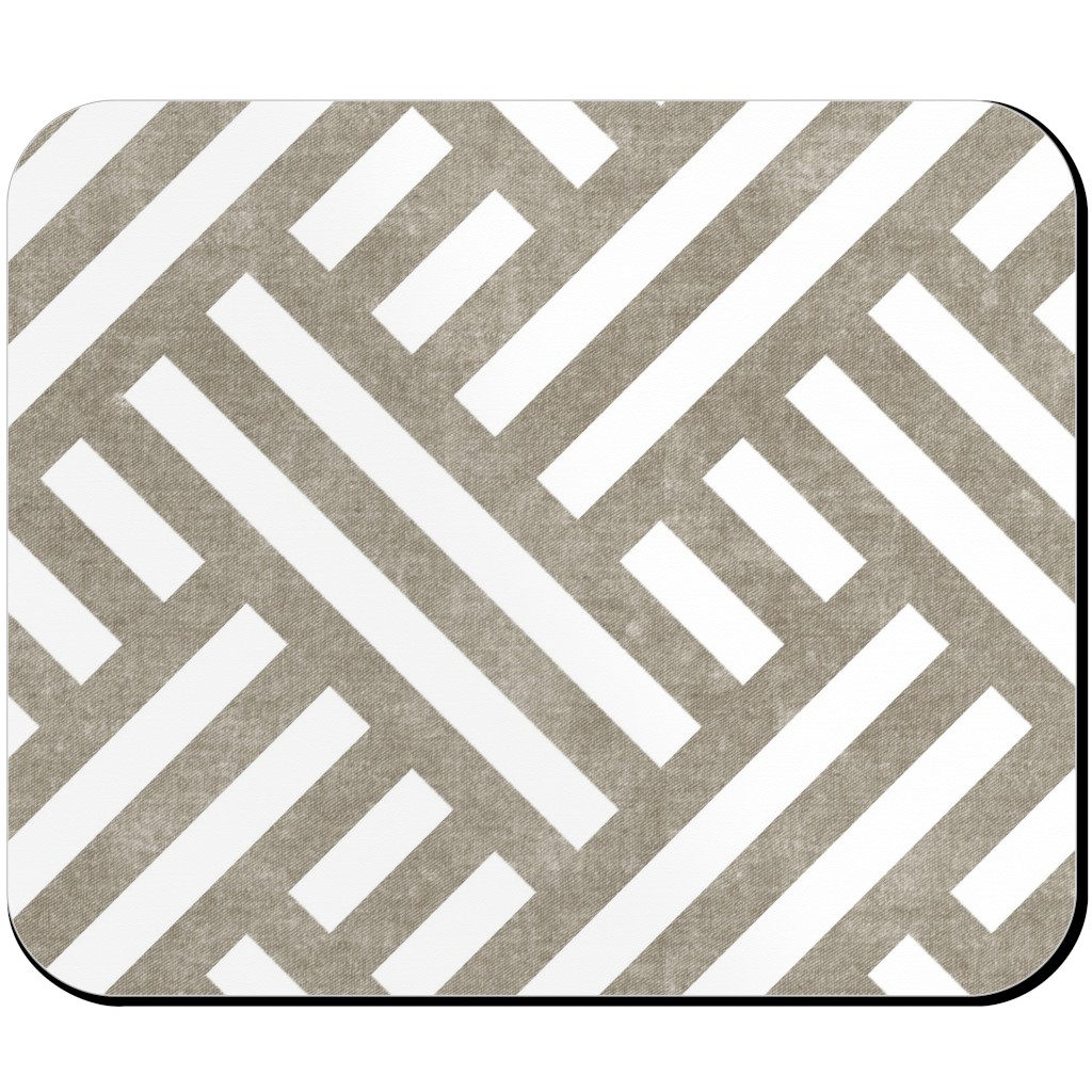 Farmhouse Weave Mouse Pad, Rectangle, Gray, Cafe