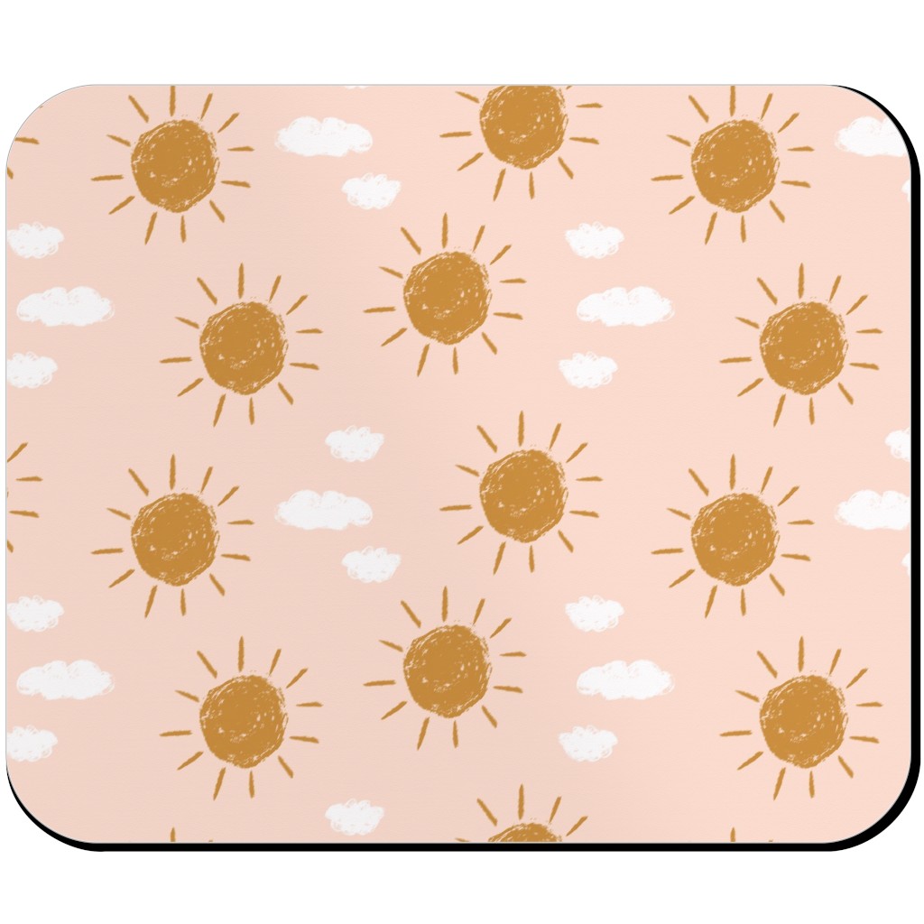 Little Golden Sun - Pink Mouse Pad, Rectangle Ornament, Pink