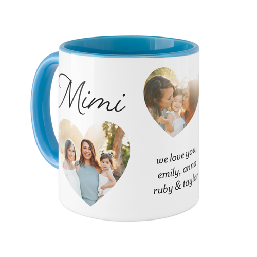 Heart Cutout Trio Mug, Light Blue,  , 11oz, White