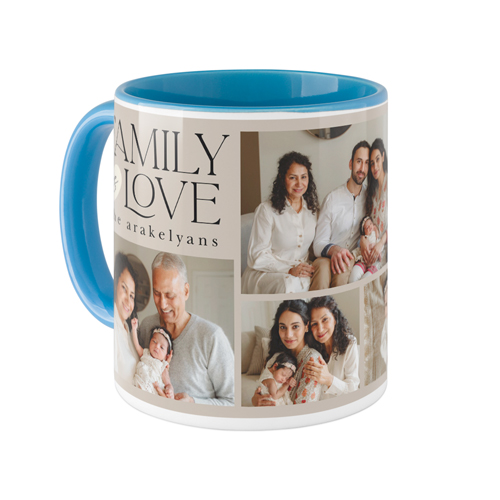 Family Is Love Mug, Light Blue,  , 11oz, Brown