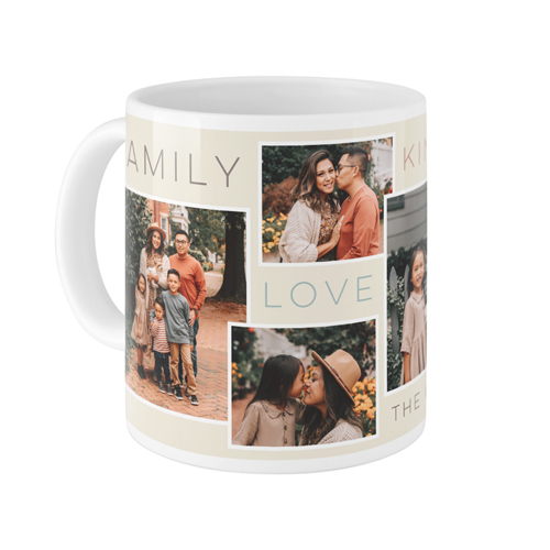 Family Love Kindness Frames Mug, White,  , 11oz, Beige