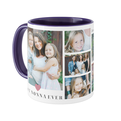 Heart Frames Mug, Blue,  , 11oz, Pink