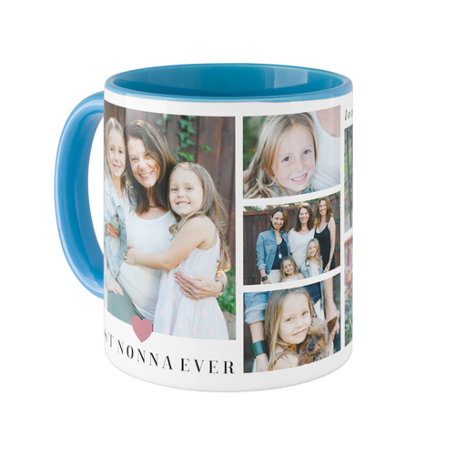 Heart Frames Mug, Light Blue,  , 11oz, Pink