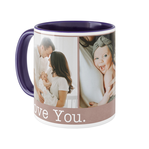 Love You Mug, Blue, , 11oz, Brown, sap