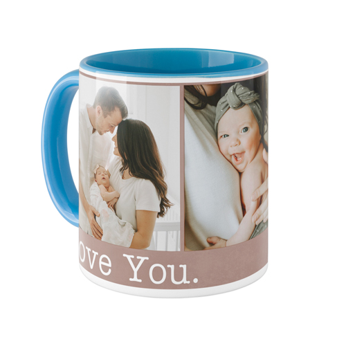 Love You Mug, Light Blue,  , 11oz, Brown