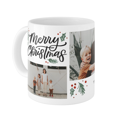 Merry Christmas Evergreen Mug, White,  , 11oz, White
