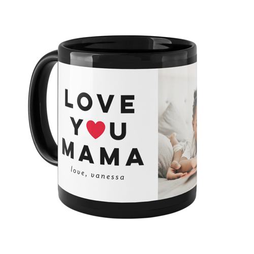 Modern Love You Mug, Black, , 11oz, Red, fire engine