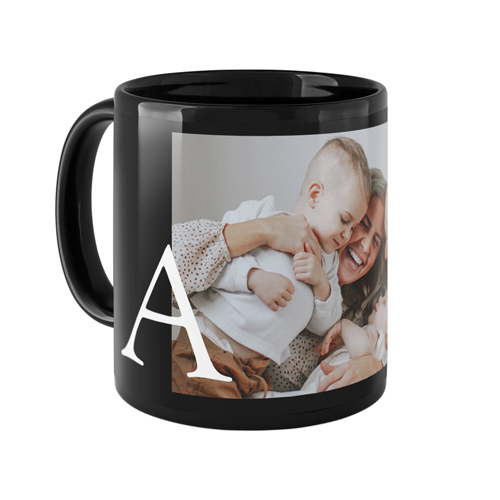 Monogram Overlay Mug, Black, , 11oz, Black, black