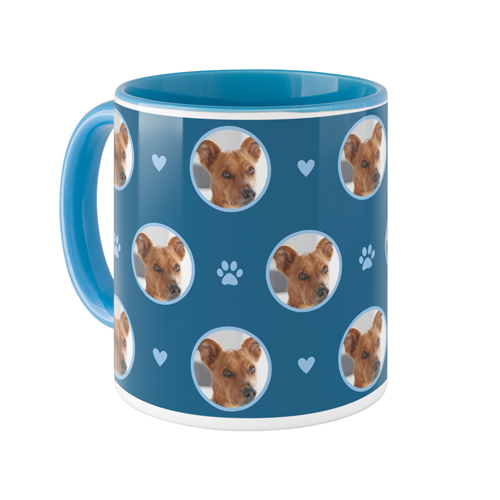 Floating Paws and Pets Mug, Light Blue,  , 11oz, Blue