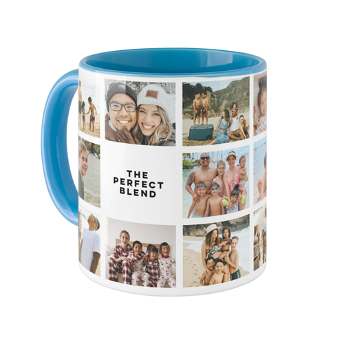 Grid Gallery Mug, Light Blue,  , 11oz, Multicolor