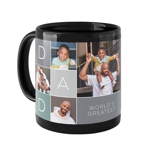 Dad Color Grid Mug, Black,  , 11oz, Gray