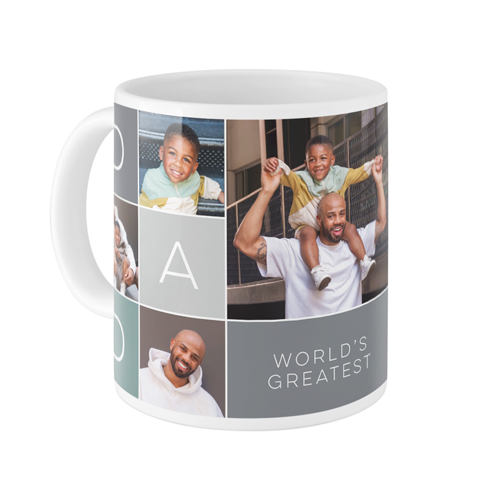 Dad Color Grid Mug, White,  , 11oz, Gray