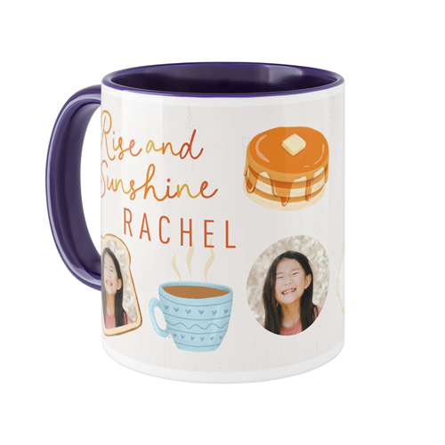 Floating Faces and Coffee Mug, Blue, , 11oz, Beige, antique white