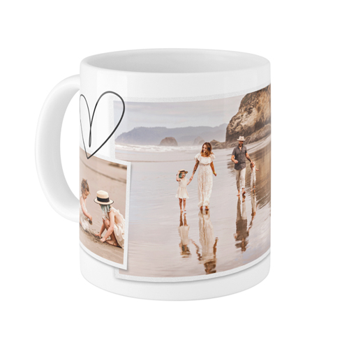 Minimalist Heart Film Mug, White, , 11oz, White, white