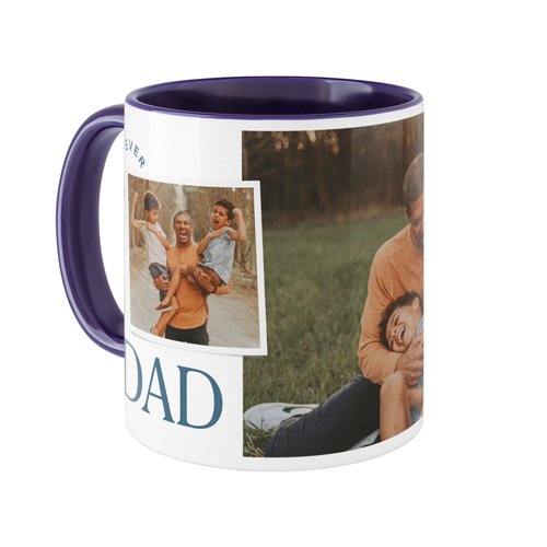 The Best Dad Ever Mug, Blue,  , 11oz, White