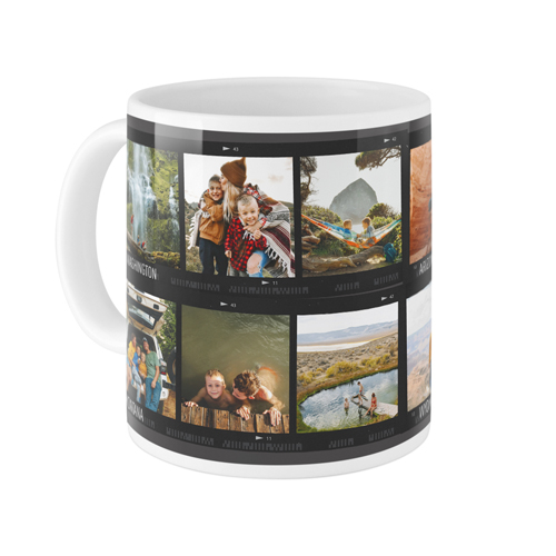 Travel Film Collage Mug, White,  , 11oz, Gray