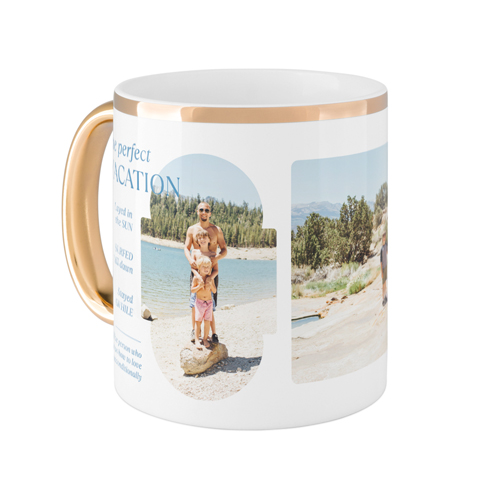 Travel Infographic Mug, Gold Handle, , 11oz, White, white